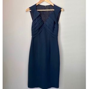 Black Halo Sheath Dress in Navy Blue